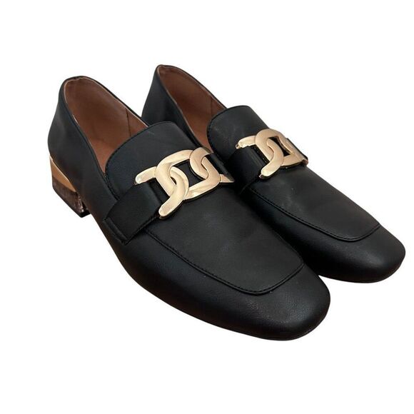 Spring Step Shoes - Spring Step Patrizia Rockrose Black Faux Leather Loafers Size 10